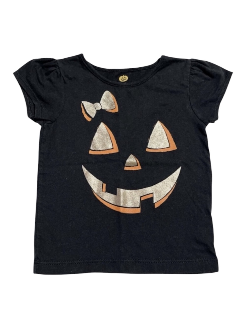 Halloween gold sparkle jack o'lantern graphic tee 24 months